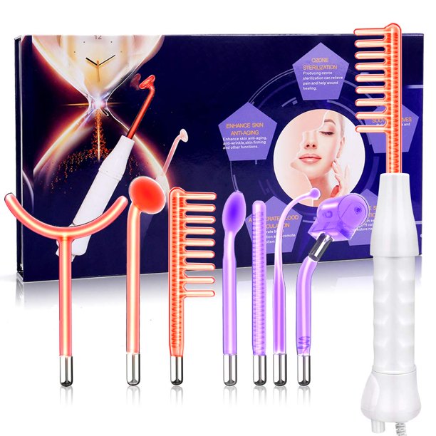 Meifuly Máquina portátil de varita de alta frecuencia, máquina portátil de varita de alta frecuencia con 7 tubos diferentes (multicolor)