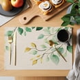 thumbnail image 2 of Placemat Set of 4 Green Yellow Leaves Placemats for Dining Table Ombre Tree Branch Washable Table Mats for Kitchen and Party Decor Indoor & Outdoor Use, 2 of 8