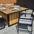 thumbnail image 4 of Real Flame Bodhi 73" Rectangle Teak Dining Fire Table with Hidden Propane Tank, 4 of 8