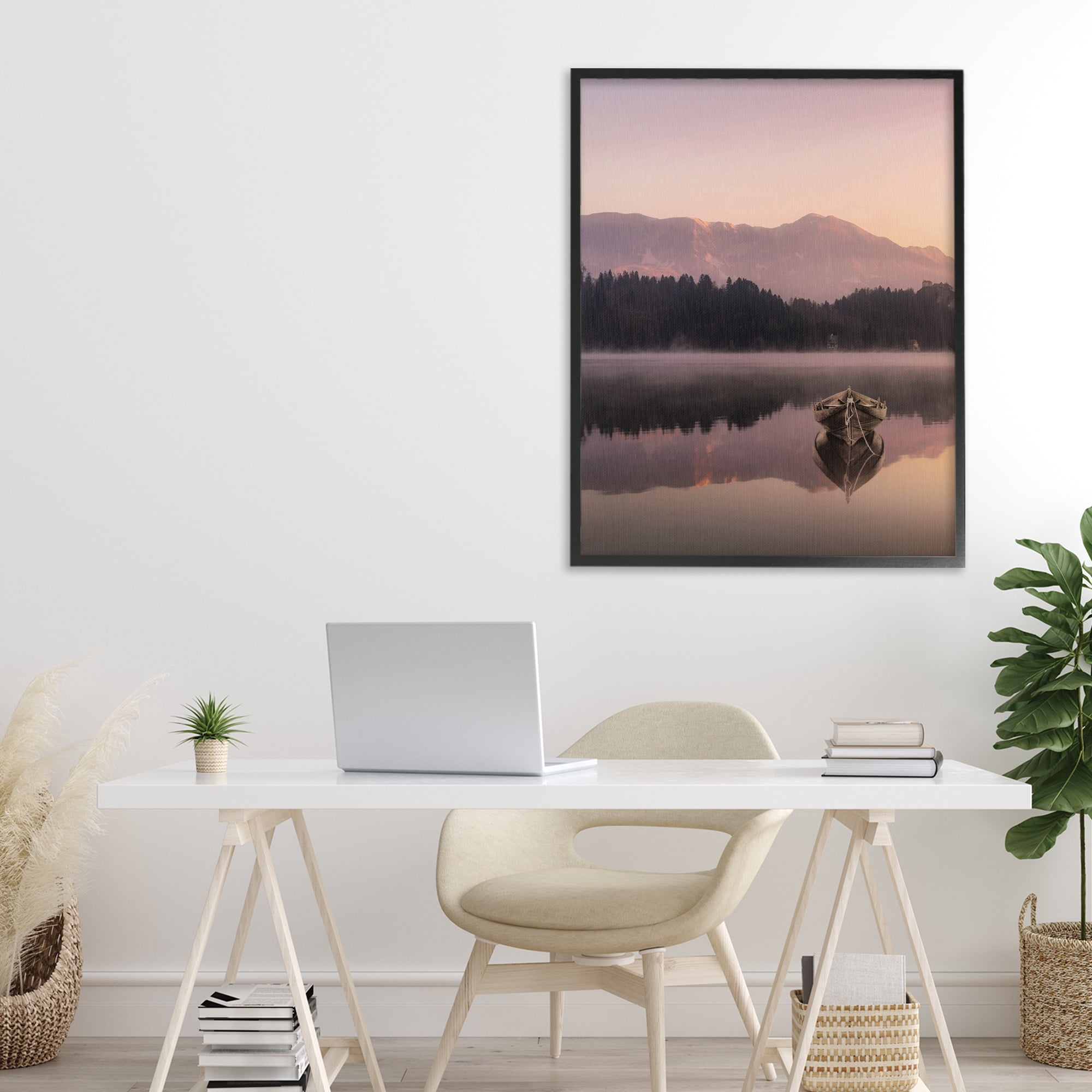 Stupell Industries Tranquil Lake Sunsets Black Framed Giclee Art, design by Marcus Prime