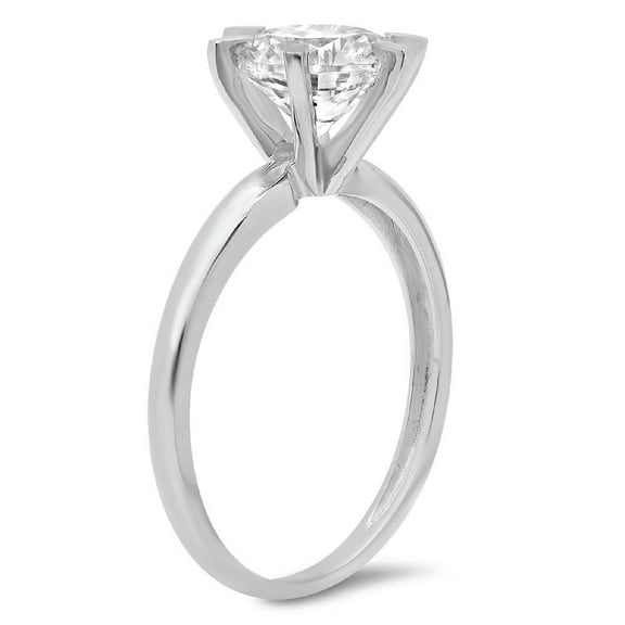 0.5 ct Round Cut White Sapphire Solitaire Engagement Ring for Women in 18K White Gold