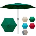 thumbnail image 3 of LAUREL CANYON 9ft Patio Umbrella Outdoor Umbrella Market Table Umbrellas with Push Button Tilt, Crank and 6 Sturdy Ribs for Lawn, Garden, Deck, Backyard & Pool, Dark Green, 3 of 9
