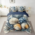 thumbnail image 2 of Erosebridal Seashell Conch Bedding Full Size, Beach Ocean Theme Bed in a Bag Full size, Reversible 7-Piece, 2 of 5