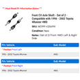 thumbnail image 2 of Front CV Axle Shaft - Set of 2 - Compatible with 1996 - 2002 Toyota 4Runner 4WD 1997 1998 1999 2000 2001, 2 of 2