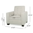 thumbnail image 6 of Noble House Cossitt Fabric Tufted Pushback Recliner, Beige and Dark Brown, 6 of 9