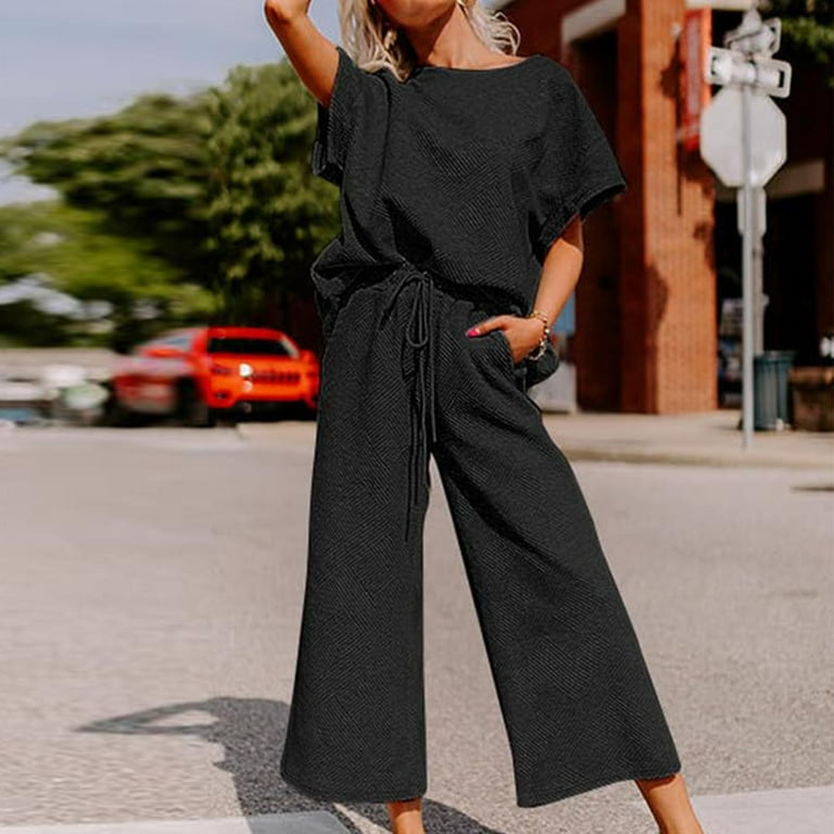 Piece Outfits for Women plus size casual Loose Solid Color - Main Image