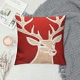 thumbnail image 2 of GOSMITH  Christmas Pillow Covers Sleigh Snowflakes Winter Decorative Square Cushion Covers Shells for Bed,Sofa,Couch Red Deer, 2 of 5