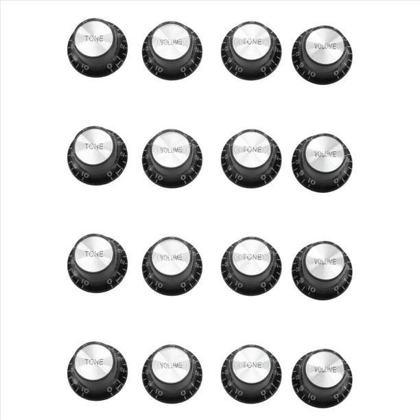 Botones de Guitarra 8 VolúMenes y 8 Tonos Plateados Top Hat Bell