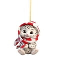 thumbnail image 5 of Snow leopard Christmas Pendant under $5! Xqxayjr Snow Leopard Christmas Ornament, Cute Animal Hanging Decor for Car Home, Acrylic Christmas Decoration Gift, 5 of 9