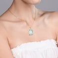 thumbnail image 3 of Gem Stone King 18K Yellow Gold Plated Silver Sky Blue Simulated Aquamarine and Sky Blue Aquamarine Pendant Necklace for Women (16.05 Cttw, Emerald Cut 18X13MM, With 18 inch Silver Chain), 3 of 4