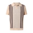 thumbnail image 4 of Sngxgn Men's Short Sleeve Cotton Stretch Polo Shirt(Khaki,M), 4 of 6