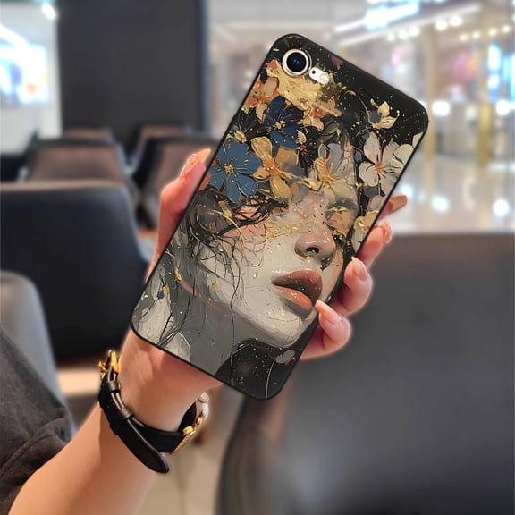 LYM-Phone Case For iphone 7/8/SE 2020/2022/SE2/SE3/ip7/ip8, Waterproof Cartoon flower Dirt-resistant Soft case Full wrap Oil Painting Protective TPU Durable Fashion Design Phone Pouch