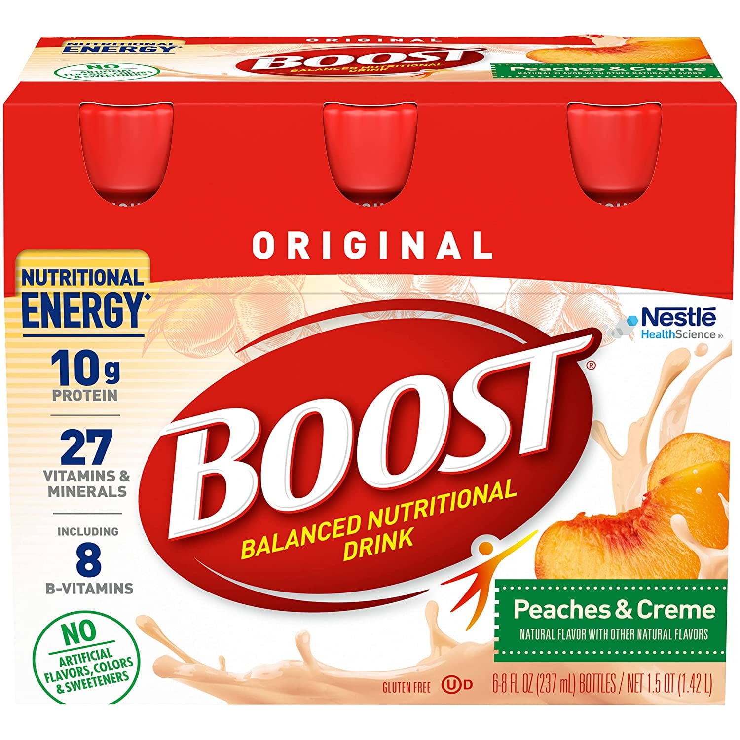 Boost Original Complete Nutritional Drink Peaches and Creme -- 8 fl oz 6 Each Pack of 2