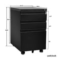 thumbnail image 2 of Home Office Sliding Rail Drawers File Storage Steel Movable File Cabinet with Keys & Casters, 2 of 8