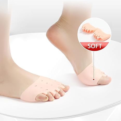 Hyggear Silicone Toe Separator, Hyggear Toe Separators, Hyggear Toe Spacers, 4 Pairs, Ball of Foot Cushions, Breathable & Soft, For Men & Women (4 Pairs)mix
