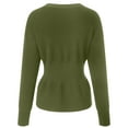 thumbnail image 4 of felwors Women's V-Neck Button Down Cardigan - Waist Cinched Peplum Hem Knit Sweater AG, M, 4 of 5