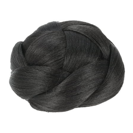 Smooth Bun Hair Piece Braided Buns Chignon Updo Wig 1b#