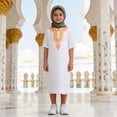 thumbnail image 2 of Boys African Dashiki Shirt Classic Loose Fit Casual Top Traditional Gown for Children T-Shirts Kids Short Sleeve Crewneck Solid Basic Tees Casual Tops, 2 of 7