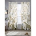 thumbnail image 3 of Floral Flower Semi Sheer Curtains 84 Inch Length 2 Panels Set, Modern Oil Painting Watercolor White Sheer Kitchen Curtain Privacy Voile Window Curtain for Living Room Bedroom Rod Pocket Drapes, 3 of 7