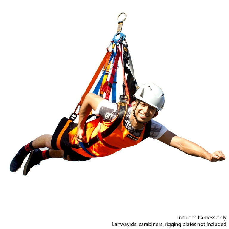 Fusion Climb Super Superman Style Head First Zipline (ハーネスのみ) 重量ダッフルバッグ