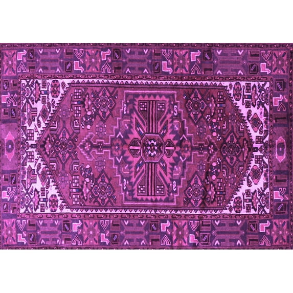Ahgly Company Indoor Rectangle Persian Purple Traditional Area Rugs, 7' x 9'