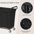 thumbnail image 4 of Large Laundry Hamper with Wheels, Rolling Big Laundry Basket for Clothes Storage, Heavy Duty Extra Large Rolling Laundry Cart with Handle, Steel Frame, Waterproof Liner, 4 of 9