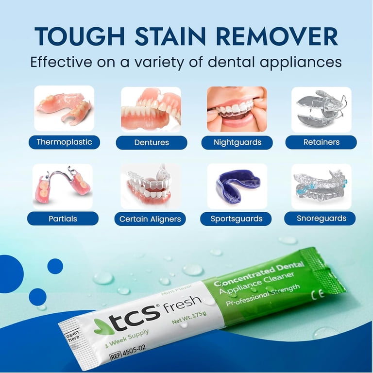 TCS Fresh Dental Appliance Cleaner, Flexible Partial and Denture