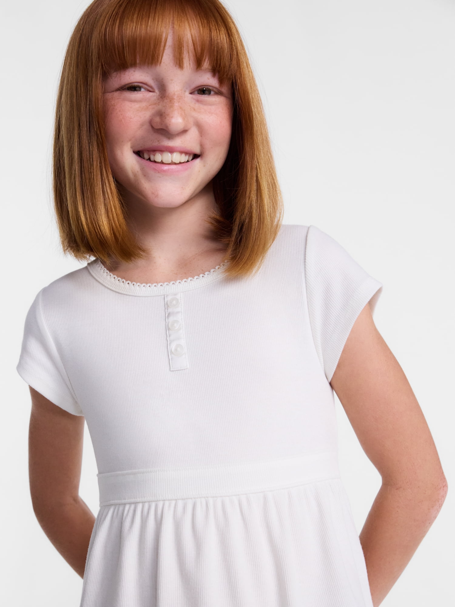 Wonder Nation Girls' Peplum Top with Short Sleeves, Sizes XS-XXL & Plus
