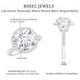 thumbnail image 6 of Rosec Jewels IGI Certified Lab Grown Diamond Engagement Ring with Halo - 4 Carat - E-VS1 Quality Diamond Statement Ring, 925 Sterling Silver, US 4.00, 6 of 7