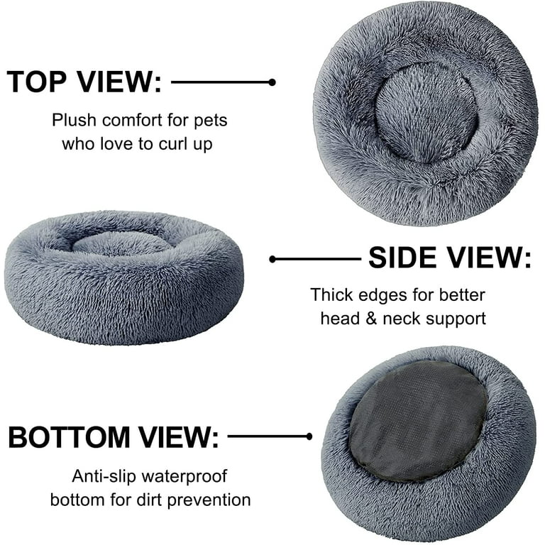 Plush Donut Shape Pet Bed for Dogs, Cats, and other Furry Family