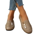 thumbnail image 2 of Domzle Womens Loafers Flats Shoes Comfort Round Toe Slip on Soft Moccasins Dressy Loafer for Driving Walking Brown, 2 of 9