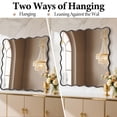 thumbnail image 4 of TEWLOSS 36" Square Wavy Wall Mirror Decorative Wall Mirror Black Aluminum Alloy Framed, 4 of 7