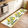thumbnail image 2 of Summer Lemon 2'x6' Runner Rugs for Hallway Kitchen Bedside Non Slip, Farmhouse Fruits Birds Leaves Plants Yellow Plaid Entryway Rug Runners with Rubber Backing, Long Carpet Runner for Laundry Room, 2 of 8