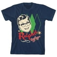thumbnail image 4 of A Christmas Tee Ralphie Diamond Portrait Art Crew Neck Short Sleeve Navy Blue Boy's T-shirt-Large, 4 of 7