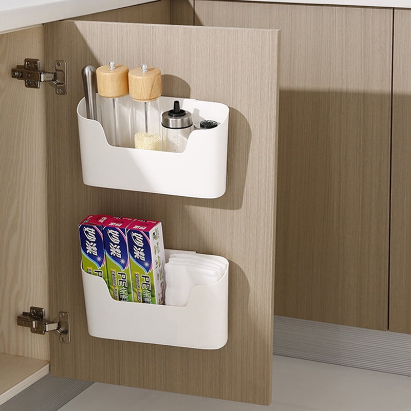 Wall Mounted Storage Box Sundries Organizer Kitchen Cabinet Door Container Case