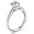 thumbnail image 3 of Gem Stone King 10K White Gold Peach Morganite Solitaire Engagement Ring for Women (0.82 Cttw, Gemstone October Birthstone, Cushion 6MM), 3 of 4