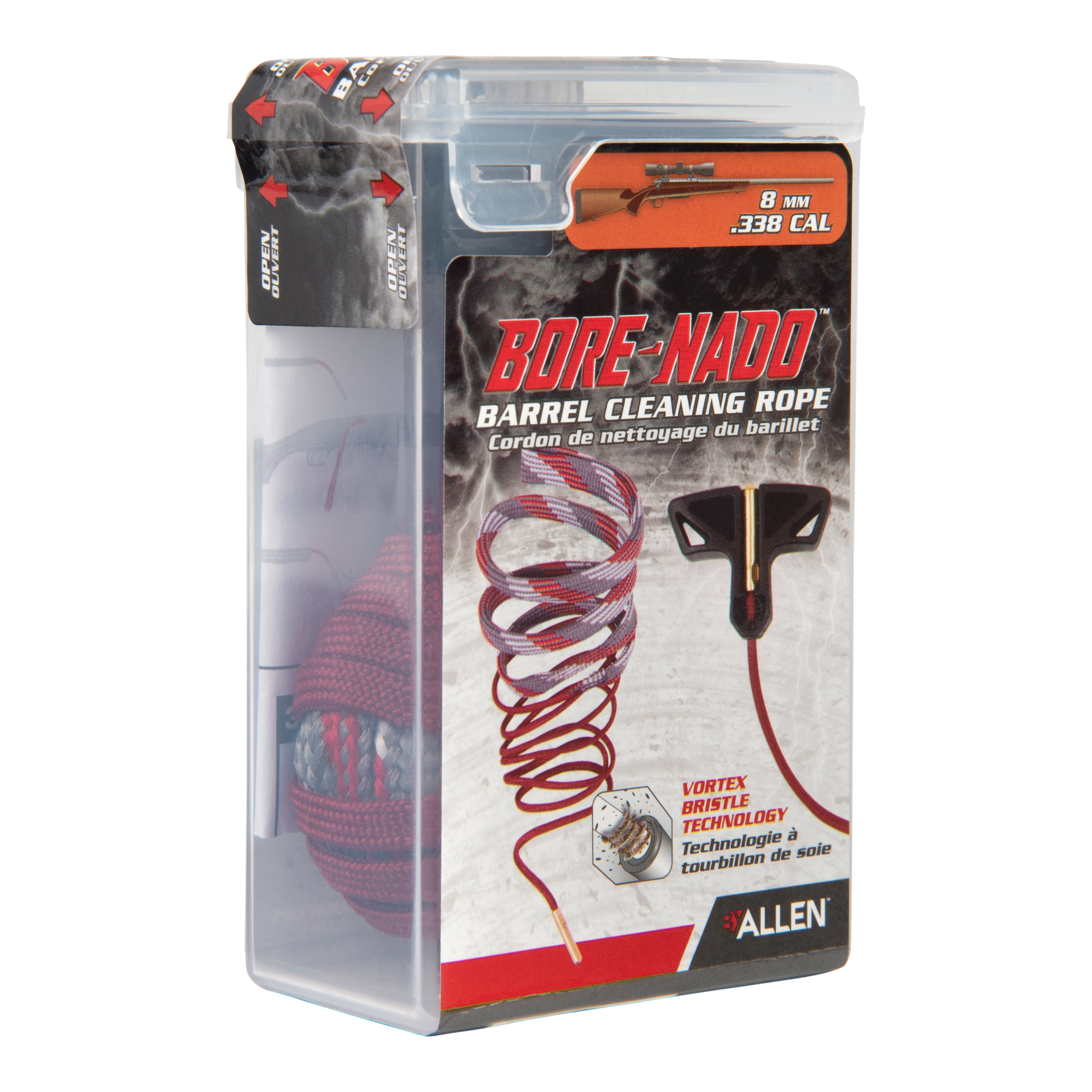 Bore-Nado Barrel Cleaning Rope, 8mm & .338 Cal., Red