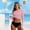 Pink, variant on MGDXOX Women's 2 Piece Long Sleeve Rash Guard Swimsuit UPF 50 Cropped Rashguard Top with High Waisted Bottom Athletic Swimwear for Surfing Diving Gray XL
