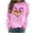 #144-Pink, variant on Craaazy Mardi Gras Clothing for Women Round Neck Long Sleeve Carnival Shirts Gifts