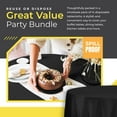 thumbnail image 3 of 5 Pack Premium Round Black Plastic Tablecloth - 84 x 84 in. Disposable Plastic Table Cloth - Decorative Round Table Cover Smooth Table Cover - Disposable Table Cloths For Parties Weddings And More Fun, 3 of 5