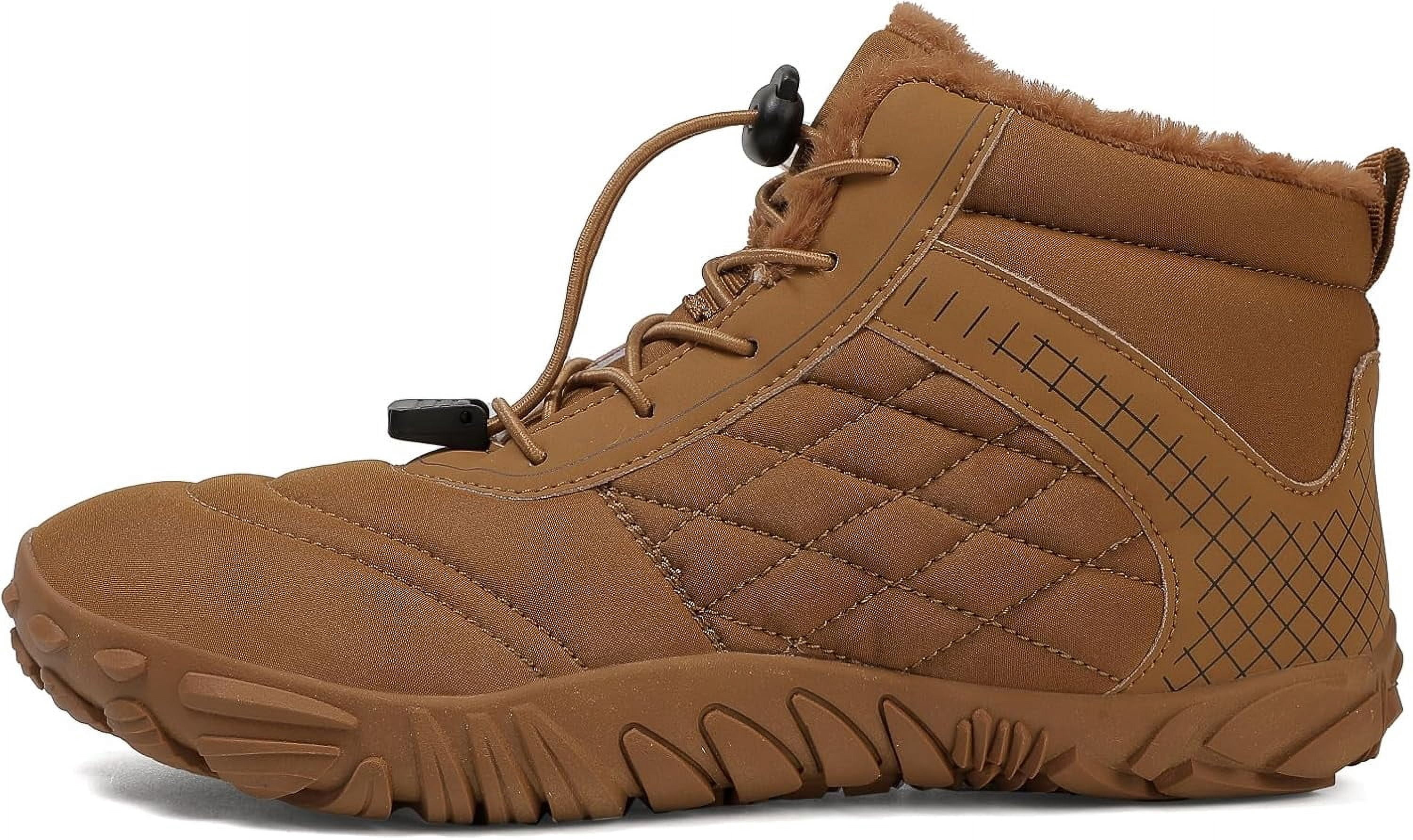 Hiking Shoes Barefoot Mens Wide Shoes Toe Box Winter Cross Trainer Minimalist Anti Skid Shoes For Women Cotton Boots Sneakers Outdoor Ankle Boots Brown Black Green White