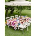 thumbnail image 4 of Outdoor Tablecloth with Umbrella Hole for Patio/Picnic/Party/Camping, Children's Day Waterproof Table Cloth Rectangle Table Cover Washable, Cartoon Cute Watercolor Truck Flower Pink (52"x 70"), 4 of 8