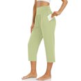 thumbnail image 2 of Lenpel Capri Pants for Women Casual Loose High Waisted Straight Leg Lounge Yoga Pants Workout Cropped Trousers with Pockets, 2 of 6