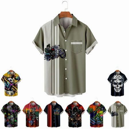 

LANLIN Big Men s Button Down Shirts Loose Fit Slim-Fit Costume for Teen and Adult