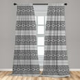 thumbnail image 5 of Ambesonne Ethnic Curtains, Oriental Tribal Moroccan, Pair of 28"x95", Charcoal Grey White, 5 of 5