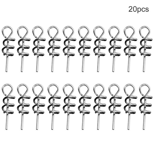 braveheart Fishing Spring Locks Steel Pin Crank Hooks Replaceable Lure Bait Spring Hooks, 100pcs 20pcs