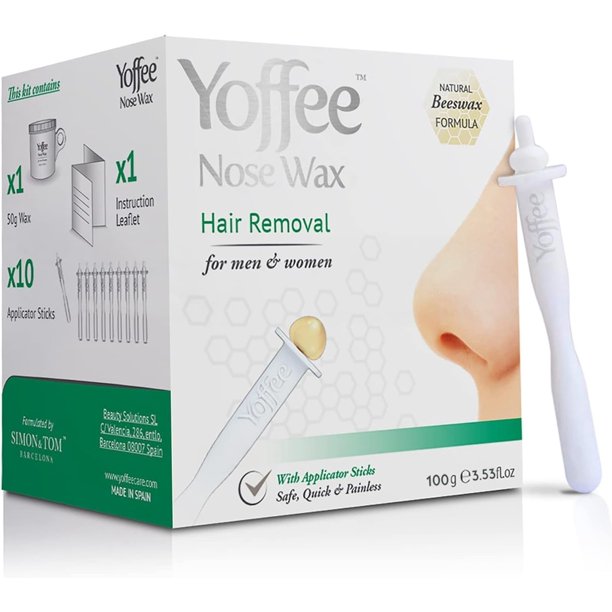 Yoffee Kit de cera para la nariz – Kit de cera para la nariz natural con bio-cera de abejas y aloe vera para hombres y mujeres – 10 varillas de cera reutilizables para las fosas nasales – Eliminación