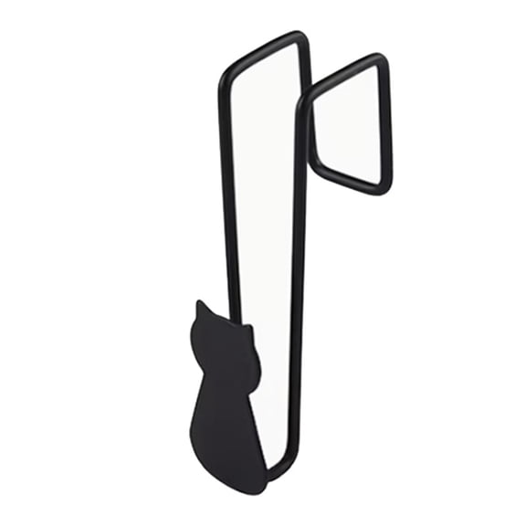 Over the Door Hook Metal Black Cute Cat Shaped No Punch Single Hanger 1 Pack for Kitchen Bathroom Cabinet Closet Hanging Towel Coat Key Robe Home Storage Organization