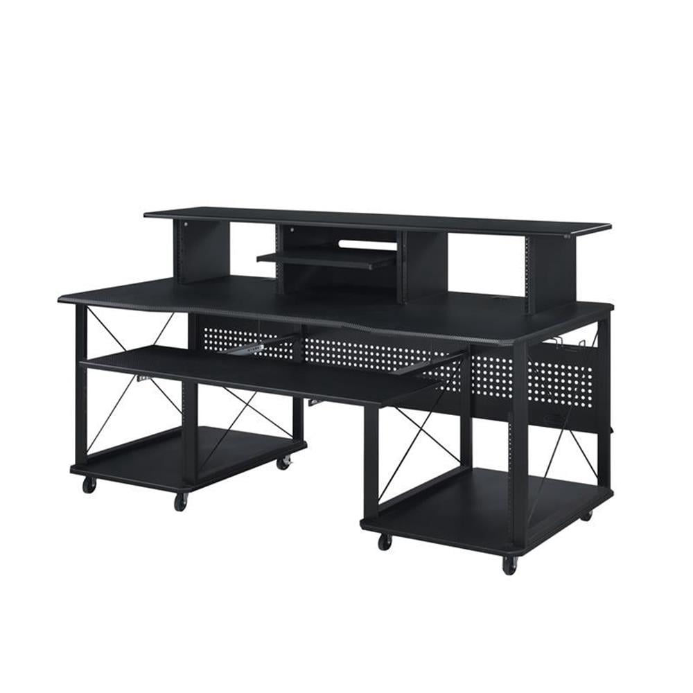 アクメACME Furniture TABLE / BLACK ACME Furniture Megara Studio Music Desk, Black Finish, Shelves