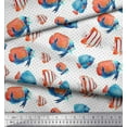 thumbnail image 2 of Soimoi Cotton Poplin Fabric Dot & Fish Ocean Print Fabric by The Yard 42 Inch Wide, 2 of 3